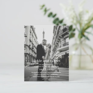 Minimal modernes Foto Hochzeit retten Datum