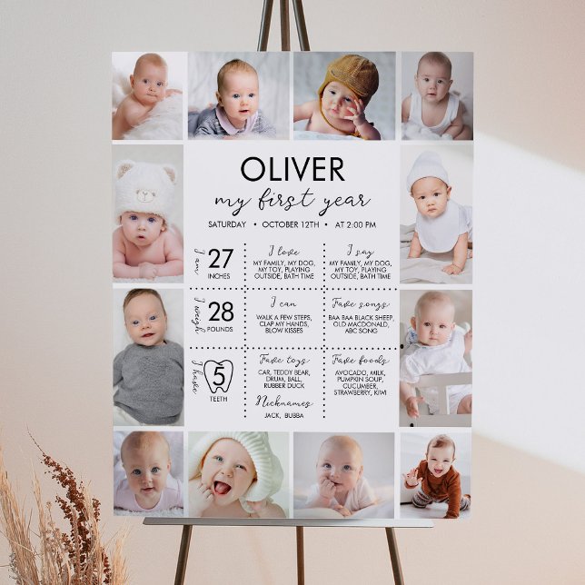 Minimal Modernes Foto - Meilenstein im ersten Jahr Poster (Von Creator hochgeladen)