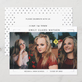 Minimal Modernes Gerahmtes Foto Collage Grad Party Einladung