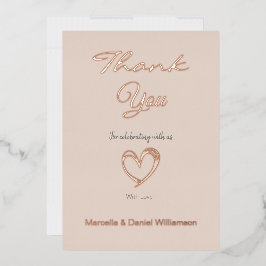 Minimal Modernes Herz und Skript Vielen Dank Folieneinladung