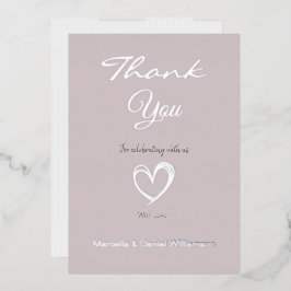 Minimal Modernes Herz und Skript Vielen Dank Folieneinladung