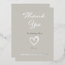 Minimal Modernes Herz und Skript Vielen Dank Folieneinladung