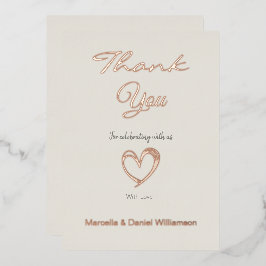 Minimal Modernes Herz und Skript Vielen Dank Folieneinladung