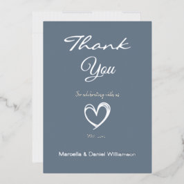 Minimal Modernes Herz und Skript Vielen Dank Folieneinladung