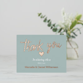 Minimal Modernes Herz und Skript Vielen Dank für I Folie Einladungspostkarte