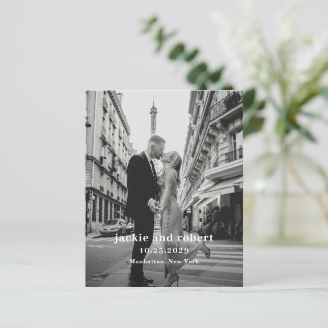 Minimal Modernes Hochzeitsprogramm für Fotos (Stehend Vorderseite)
