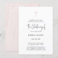 Minimal Modernes Pink Watercolor Script Christenin