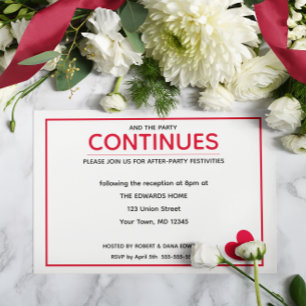 Minimal Modernes Rotes Herz nach dem Party Begleitkarte