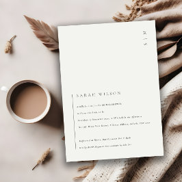 Minimal modernes Schwarz-Weiß-Brautparty laden ein Dankeskarte