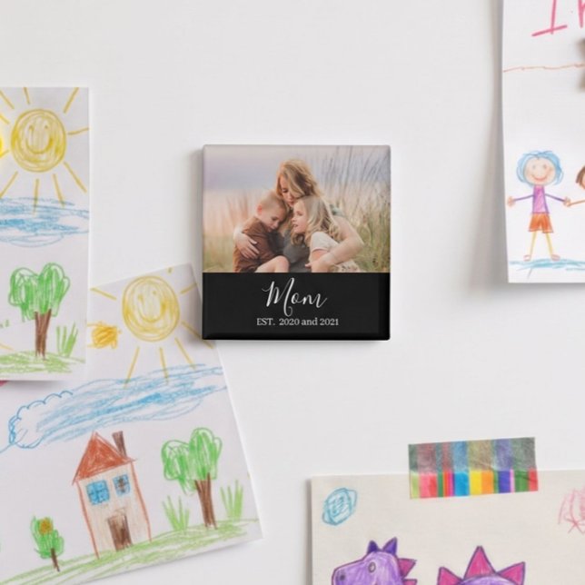 Minimal Mom Established Muttertagsgeschenk Magnet (Von Creator hochgeladen)