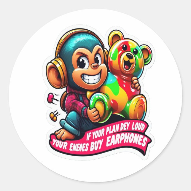 Minimal Monkey – Daily Growth Sticker  (Vorderseite)