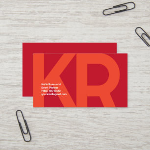 Minimal Monogram Fett Einfach Retro Candy Rot Visitenkarte