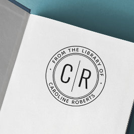 Minimal monogram initials from the library of book permastempel