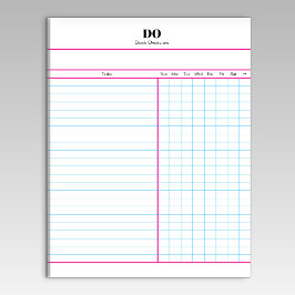 Minimal Monogram Initials Weekly Checklist Notepad Notizblock