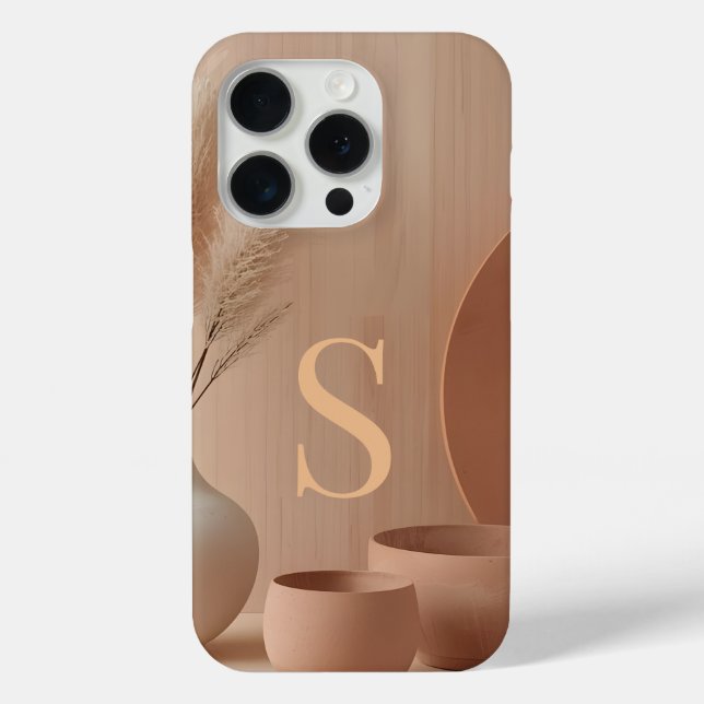 Minimal Monogram S Phone Case – Aesthetic Modern D (Rückseite)