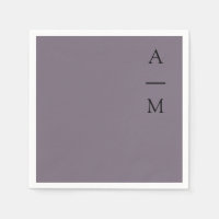 Minimal Monogram Trendy Chic Dusty Lila Wedding
