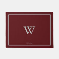 Minimal Monogram Welcome Maroon Red | Grau