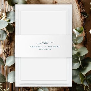 Minimal, Monogramm, Handschrift, Schriftart, Hochz Einladungsbanderole