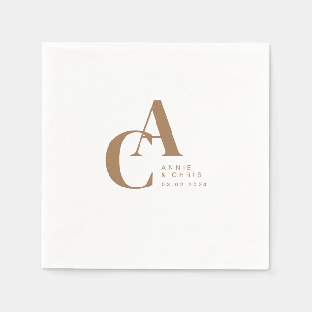 Minimal, Monogramm, Handschrift, Schriftart, Hochz Serviette (Vorderseite)