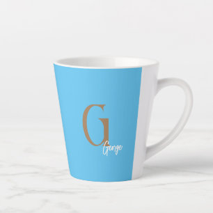 MINIMAL MONOGRAMM LATTE TASSE NAME EINFACH MODERN