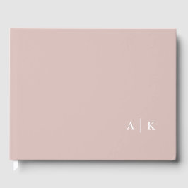 Minimal monogramm rosa Hochzeitstorch Gästebuch
