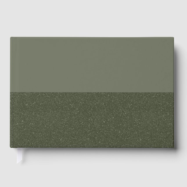 Minimal Moss Green Foil Guestbook Gästebuch (Vorderseite)