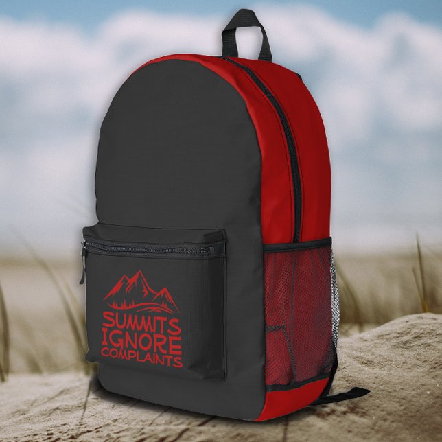 Minimal Mountain Art Hiking black red Backpack Bedruckter Rucksack (Von Creator hochgeladen)