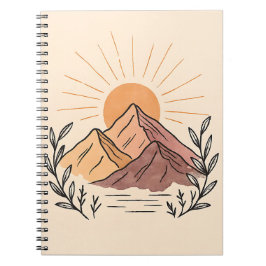 Minimal Mountain Sunrise Notebook – Aesthetic  Notizblock