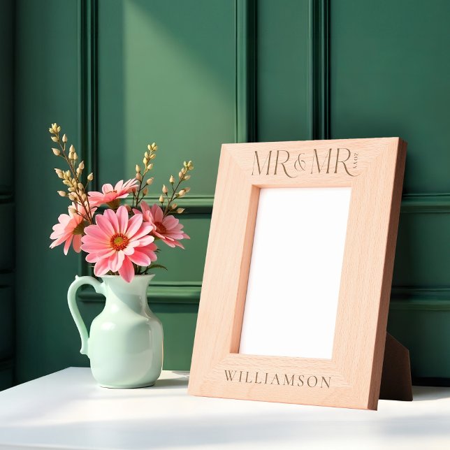 Minimal Mr. & Mr. Newlyweds Wedding Geschenk Keepa Geätzte Rahmen (Minimal Mr & Mr Newlyweds Wedding Gift Keepsake Etched Frames)