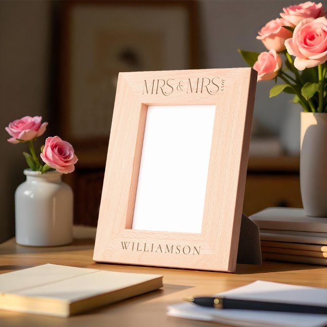 Minimal Mrs & Mrs. Newlyweds Wedding Geschenk Keep Geätzte Rahmen (Minimal Mrs & Mrs Newlyweds Wedding Gift Keepsake Etched Frames)