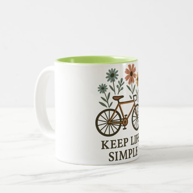 Minimal Nature Quote Design Zweifarbige Tasse (Vorderseite Links)