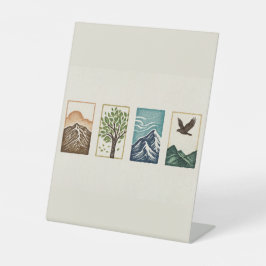 Minimal Nature Set – Mountain & Tree Art Sockelschild