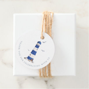 Minimal Nautical Sailboat Baby Shower Ahoy Boy's Geschenkanhänger