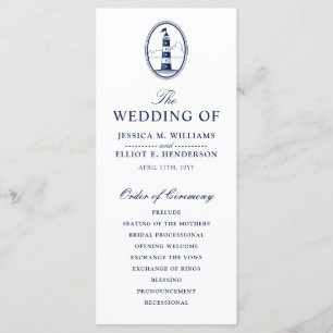 Minimal Nautical Wedding Program Lighthouse Programm