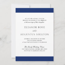 Minimal Navy Blue Elegante Moderne Hochzeit