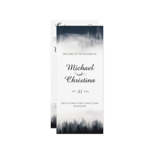 Minimal neblig Fichtenwald Naturhochzeit Programm