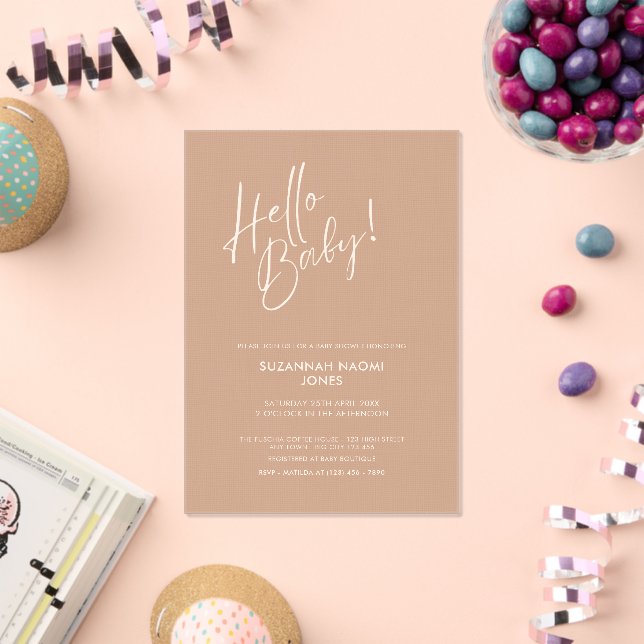 Minimal Neutral  Baby Shower Acrylic Invitation Acryleinladungen (Insitu (Feier))