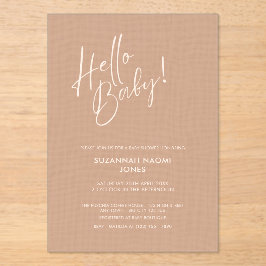Minimal Neutral  Baby Shower Acrylic Invitation Acryleinladungen