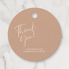 Minimal Neutral  Baby Shower Thank You Round Tag Geschenkanhänger