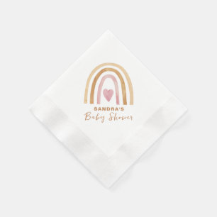 Minimal Neutral Boho Rainbow Baby Dusche Serviette