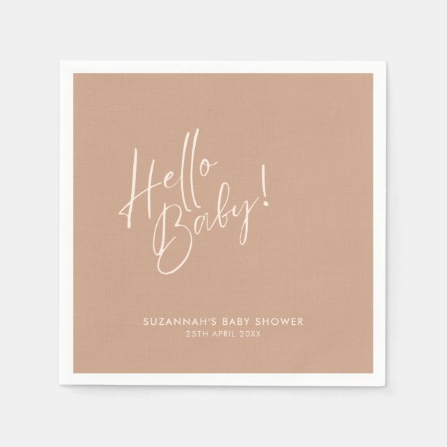 Minimal Neutral Modern Baby Shower Serviette (Vorderseite)