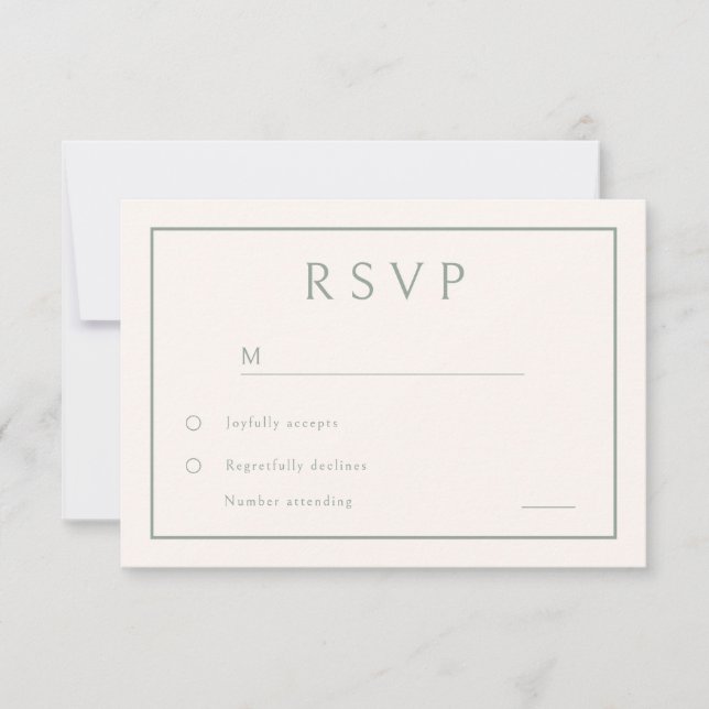 Minimal neutrales Elegant Moderne Hochzeit RSVP Karte (Vorderseite)
