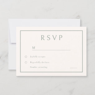 Minimal neutrales Elegant Moderne Hochzeit RSVP Karte