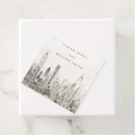 Minimal New York City Skyline Watercolor Wedding Geschenkanhänger