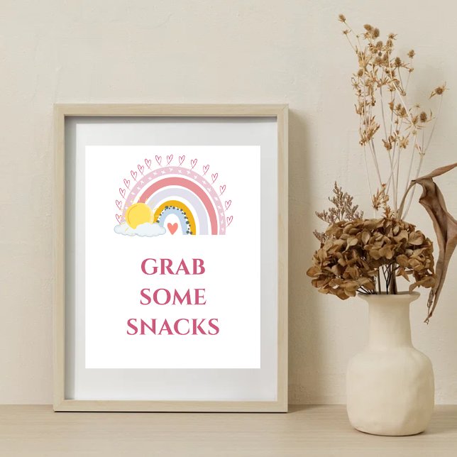 Minimal Niedlich Rainbow Sun Grab ein paar Snacks Poster (Von Creator hochgeladen)