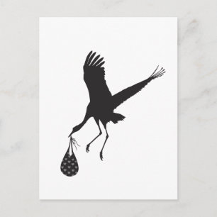 Minimal Niedlich Stork Unisex Kinderdusche Einladu Postkarte