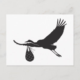 Minimal Niedlich Stork Unisex Kinderdusche Einladu Postkarte