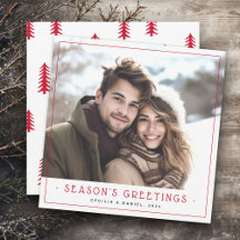 Minimal niedliche Weihnachtsbäume Foto rot weiß