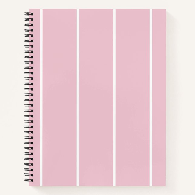 Minimal Notebook mit Streifenmuster pink Notizbuch (Vorderseite)