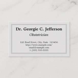 Minimal Obstetrician Business Card Visitenkarte
